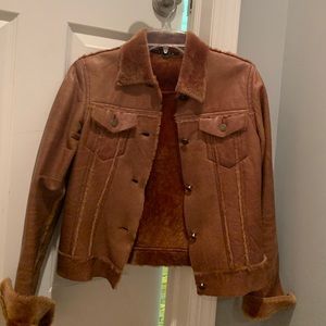 Shearling and leather Theory jacket